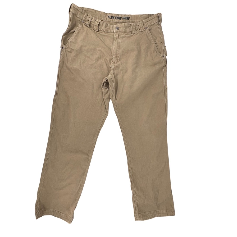 Duluth Trading Co Flex‎ Fire Hose Work Pants Mens 40 x 36 Relaxed Fit Tan